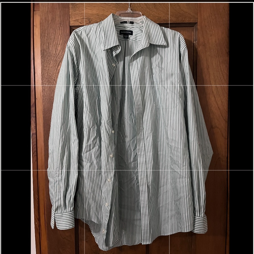 Men’s green striped button down
